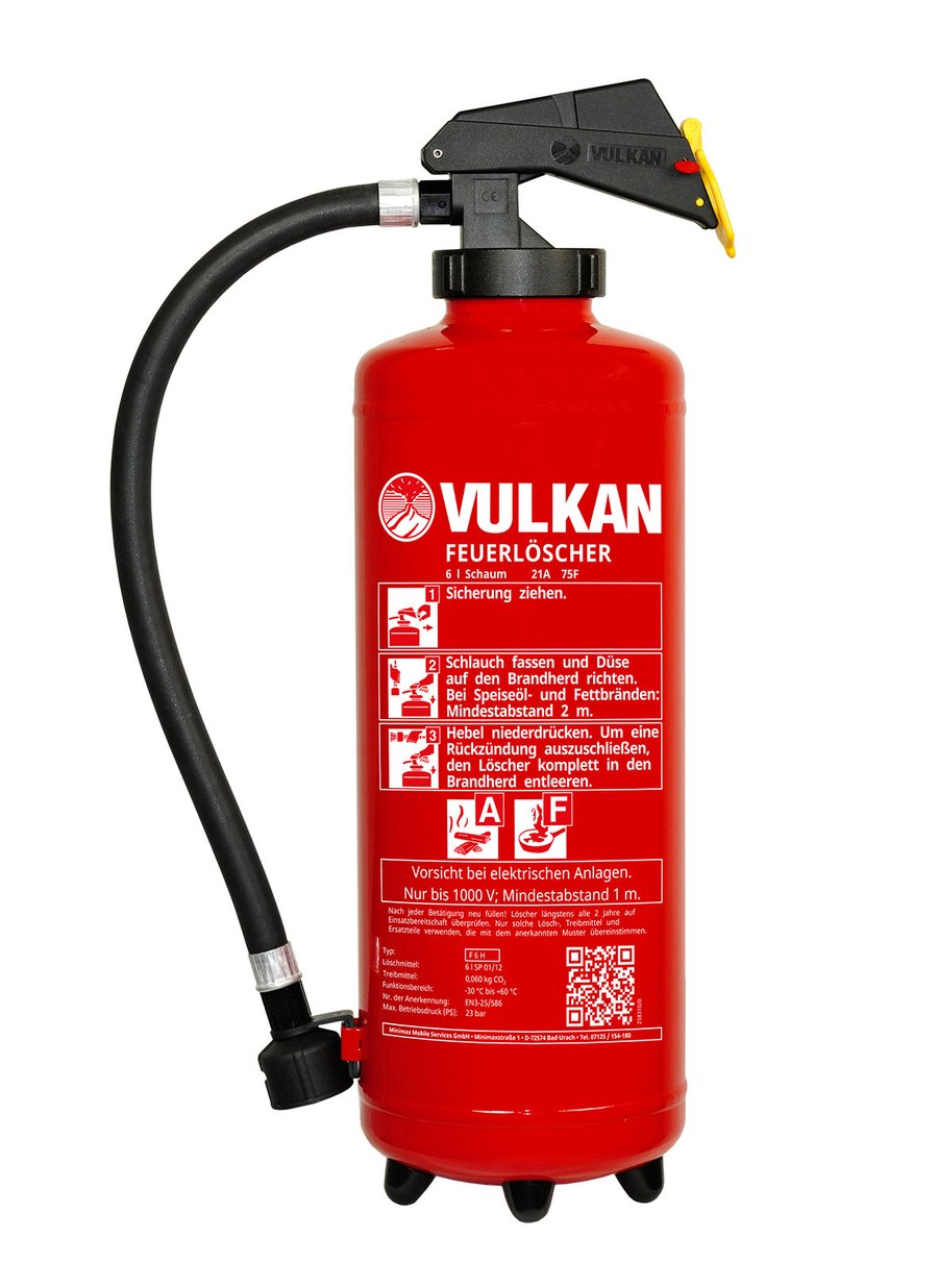 F 3 H – Fettbrand-Feuerlöscher mit Hebelarmatur – VULKAN Feuerlöscher