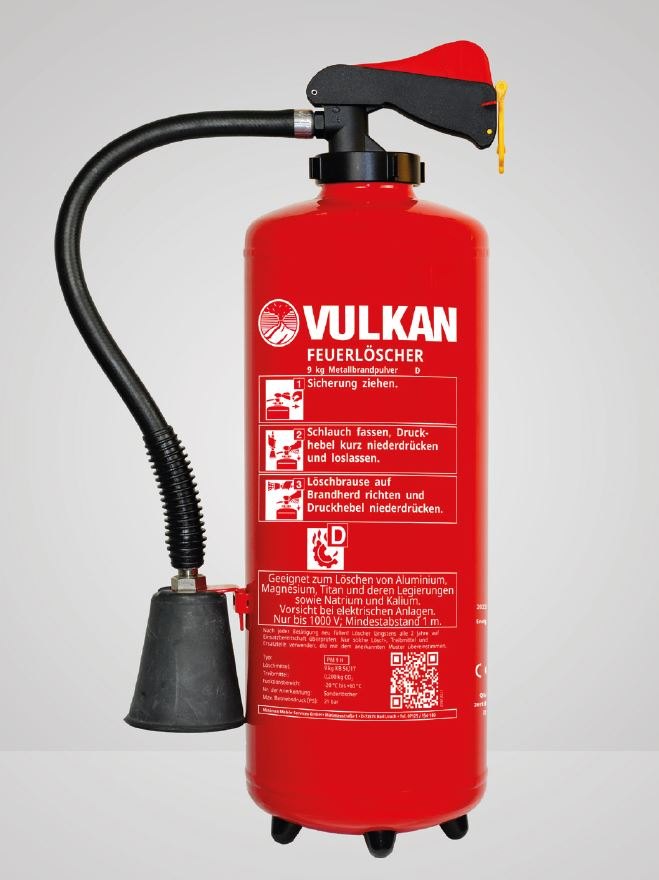 PM 9 H – Metallbrand-Aufladefeuerlöscher mit Hebelarmatur – VULKAN Feuerlöscher